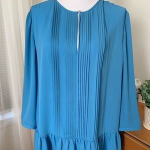 Banana Republic Blue Pintuck Blouse